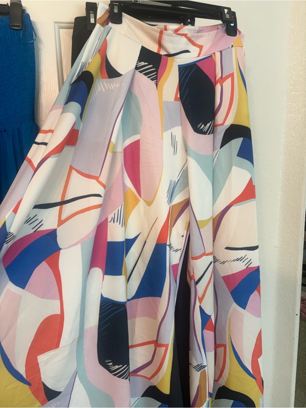 Abstract Multicolor Wide-Leg Pants - Pastel & Bold Print
